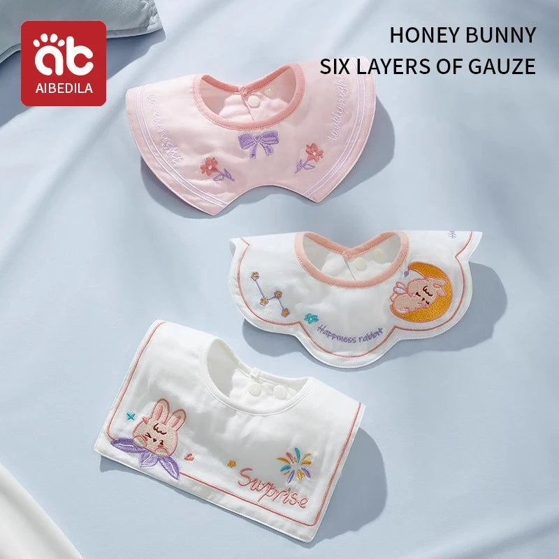 3pcs Ins Korea New Cotton Baby Bib Embroidery Bib Baby Drool Towel Boys and Girls Drool Pocket Waterproof Baby Kleding Jongen