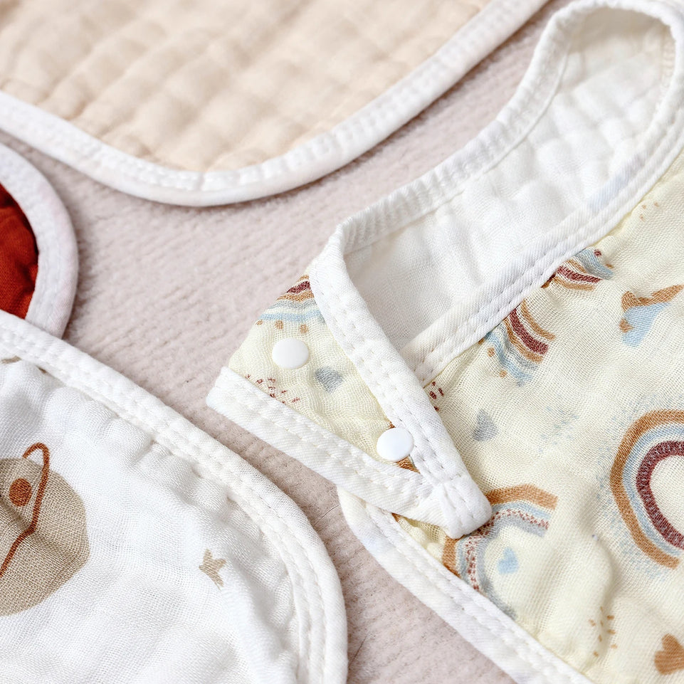 Kangobaby #My Soft Life# New 5pcs Set Breathable Bamboo Cotton Newborn Muslin Feeding Bib Antibacterial Baby Burp Cloth