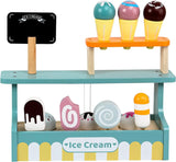 Wooden Ice Cream Counter Playset for Toddler Toys,  Montessori Pretend Play Food Toys Kitchen Accessories Early Learning AidsFV