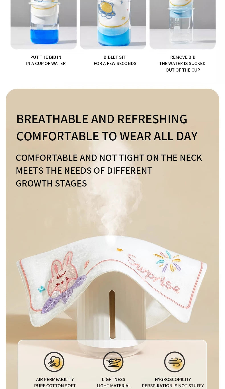 3pcs Ins Korea New Cotton Baby Bib Embroidery Bib Baby Drool Towel Boys and Girls Drool Pocket Waterproof Baby Kleding Jongen