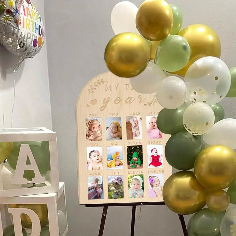 Newborn first year photo Memorial Keepsake Frame  12 month baby Growth Record milestone board baby souvenirs gifts for mothers