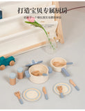 Wooden Mini Kitchen Toys Cookware Pot Pan Cook Pretend Play Educational House Toys For Children Simulation Kitchen Utensils Girl