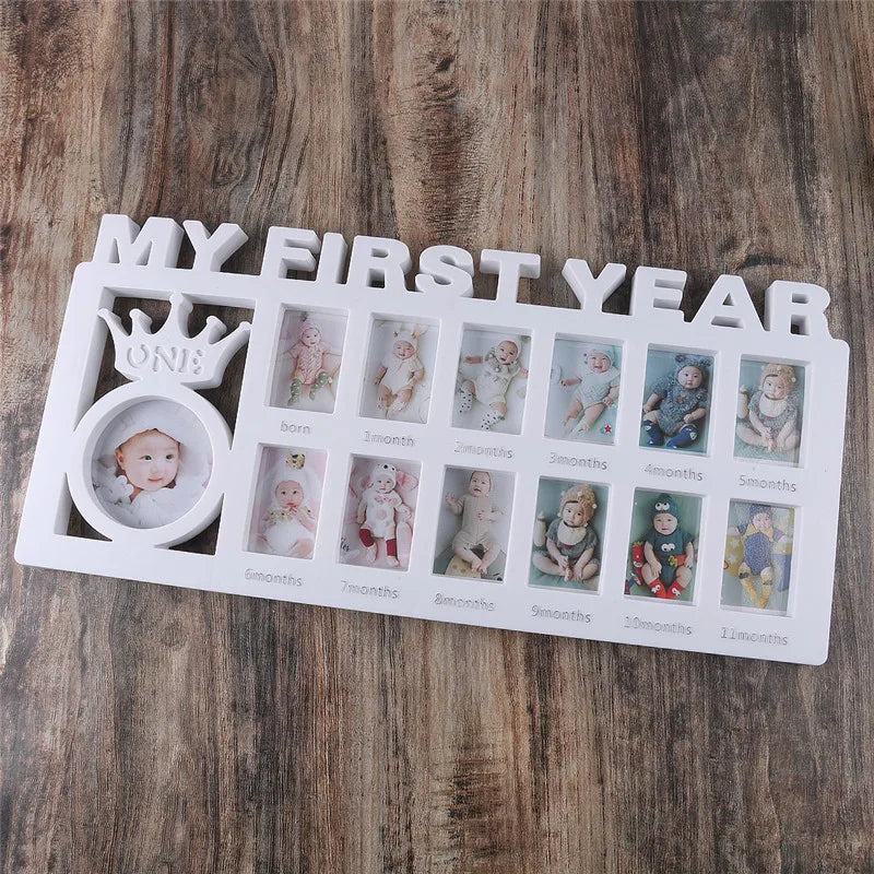 Souvenirs Photo Frame My First Year Baby Keepsake Frame 0-12 Months Pictures Photo Frame Souvenirs Kids Growing Memory Gift ﻿