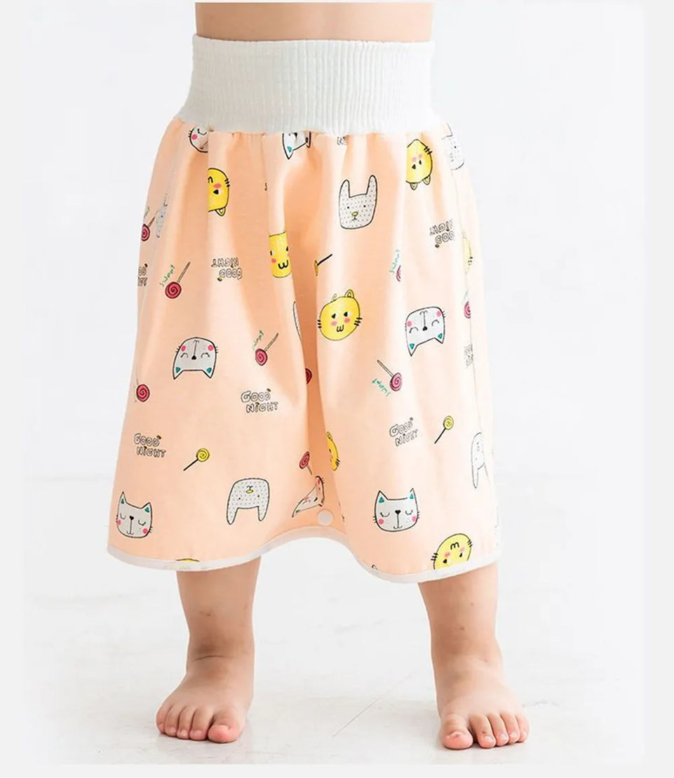 Baby Waterproof Diaper Pants&Skirt for Potty Training Baby Comfy Diaper Short for Boys and Girls Sleeping Bedclothes Night Time