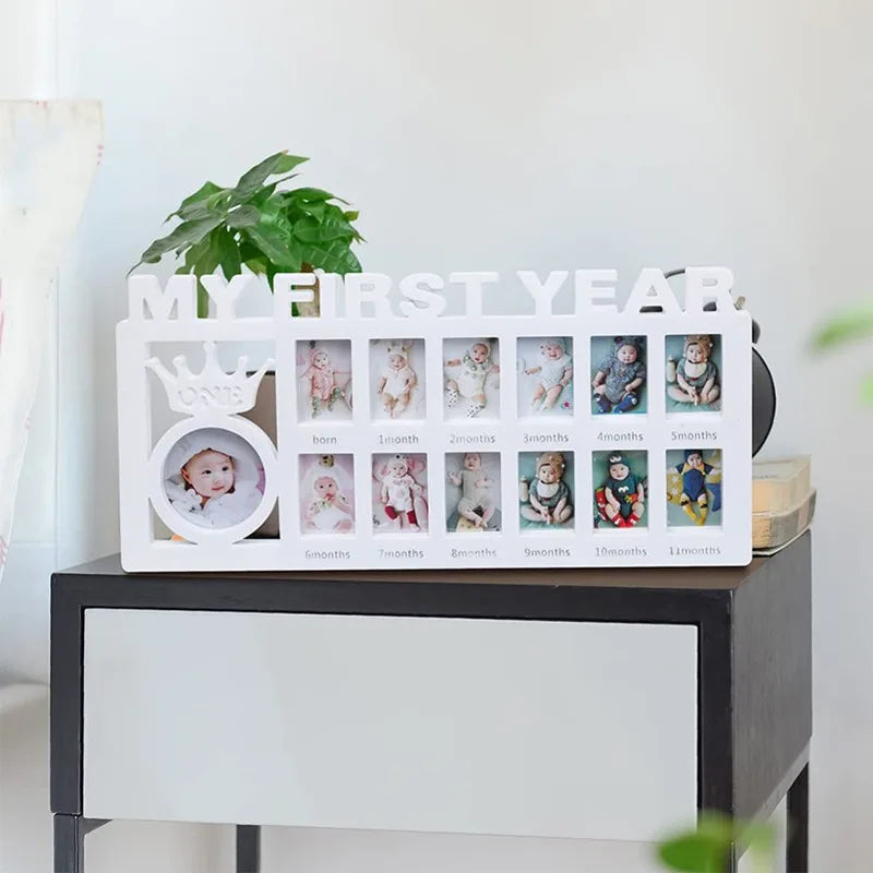 Souvenirs Photo Frame My First Year Baby Keepsake Frame 0-12 Months Pictures Photo Frame Souvenirs Kids Growing Memory Gift ﻿
