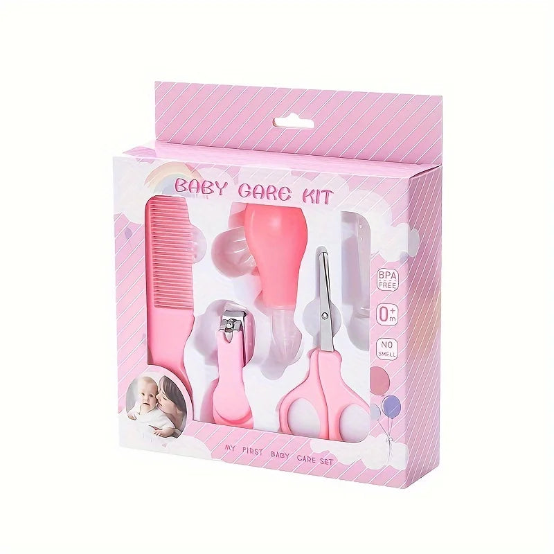 Baby Care Products Set, 0-3 Year Old Baby Care Comb, Scissors, Convenient Care 5-Piece Tool Kit