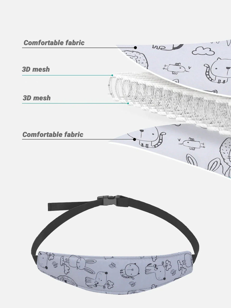 Baby Head Fixation Belt Car Seat Head Support Pushcart Fixation Belt Adjustable Sleep Positioner Baby Safety Pillow