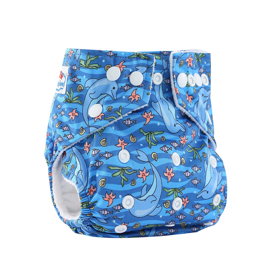 [BABYLAND] 2022 Baby Cloth Diapers Ecological Adjustable Pocket Nappy Fit 3-15kg Baby Washable Reusable Diaper Covers Girls boys