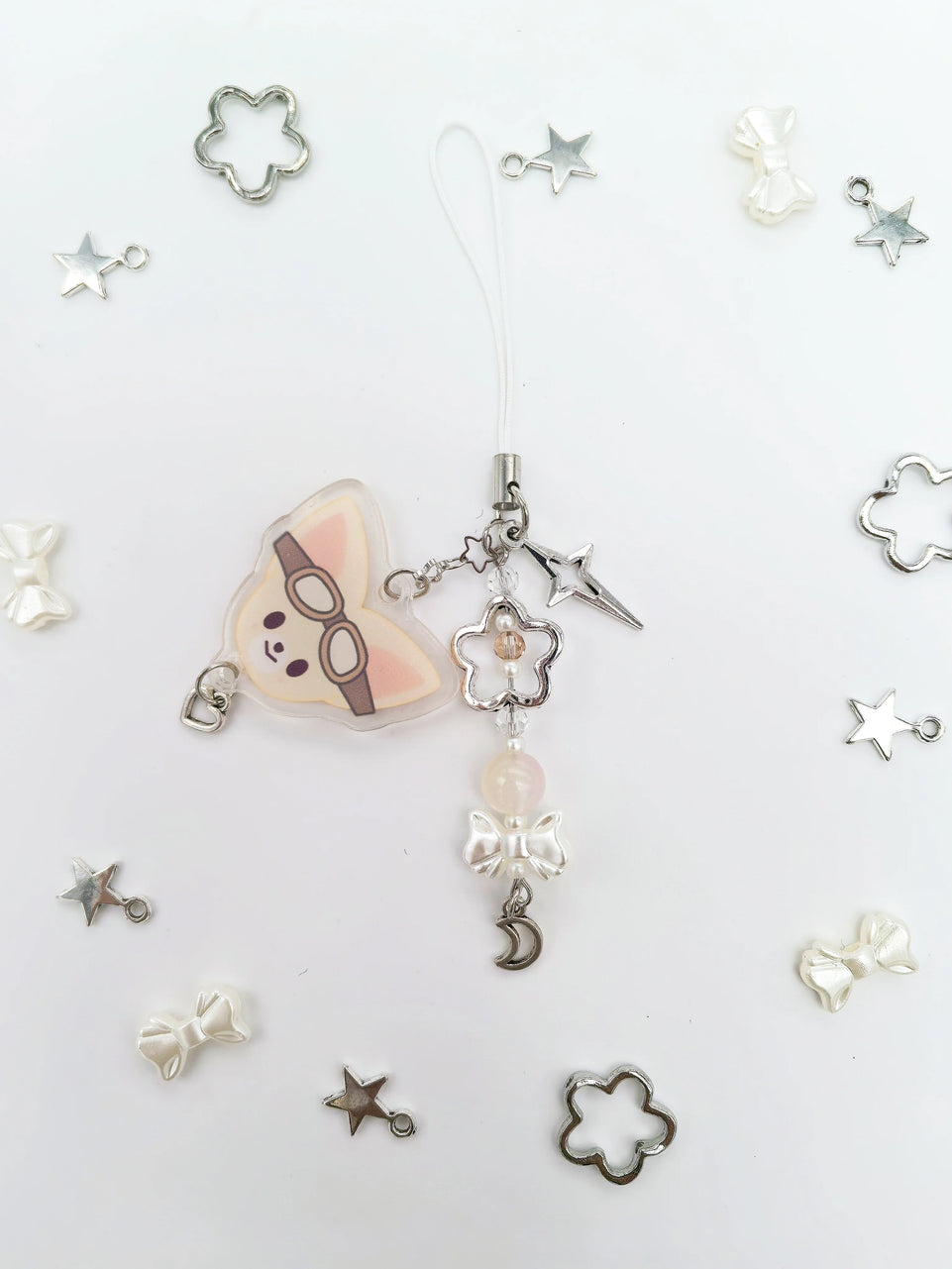 Kawaii bow skz kids inspired keychain, stray children's acrylic accessories jewelry, k-pop Y2K creative gifts