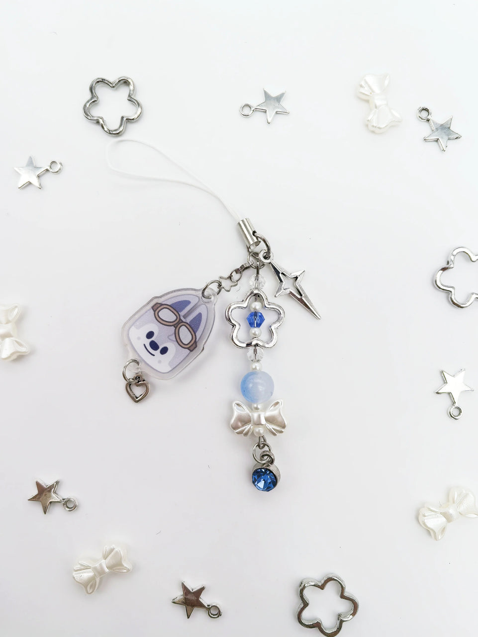 Kawaii bow skz kids inspired keychain, stray children's acrylic accessories jewelry, k-pop Y2K creative gifts