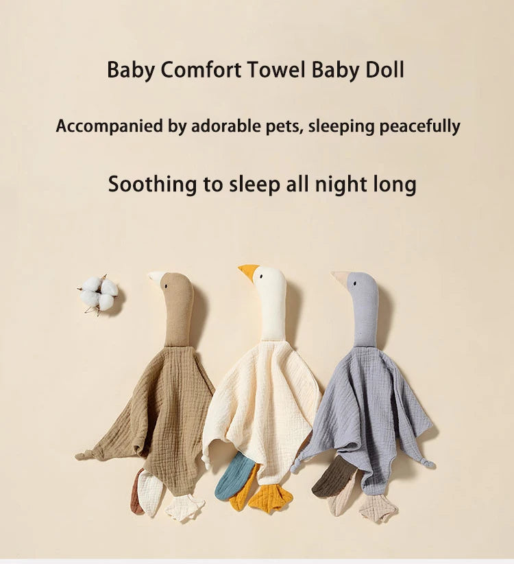 Cute Swan Baby Cotton Comforter Blanket Newborn Cartoon Sleeping Dolls Sleep Toy Soothe Appease Towel Bibs Saliva Towel New