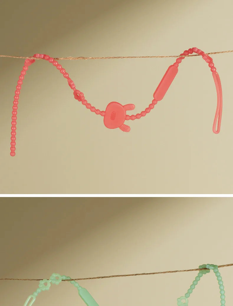 Baby Teething Toy with Music, Silicone Gum Soother Pacifier Clip, Anti-Loss Chain for Drool Relief & Sensory Development