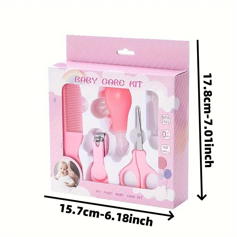 Baby Care Products Set, 0-3 Year Old Baby Care Comb, Scissors, Convenient Care 5-Piece Tool Kit