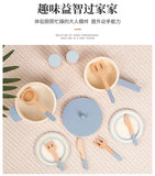 Wooden Mini Kitchen Toys Cookware Pot Pan Cook Pretend Play Educational House Toys For Children Simulation Kitchen Utensils Girl