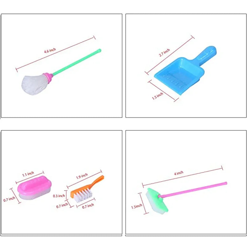 Kawaii Doll Accessories Food Clean Study Tool Mini Item Toys Cute Miniature for Dollhouses,Color random