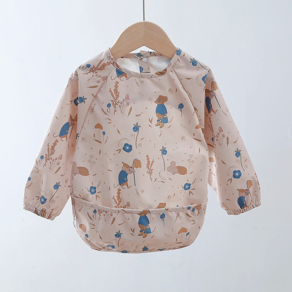 Baby's bib cover for children to practice eating, drawing anti dirt protective clothing for children to eat, drawing anti dirt a