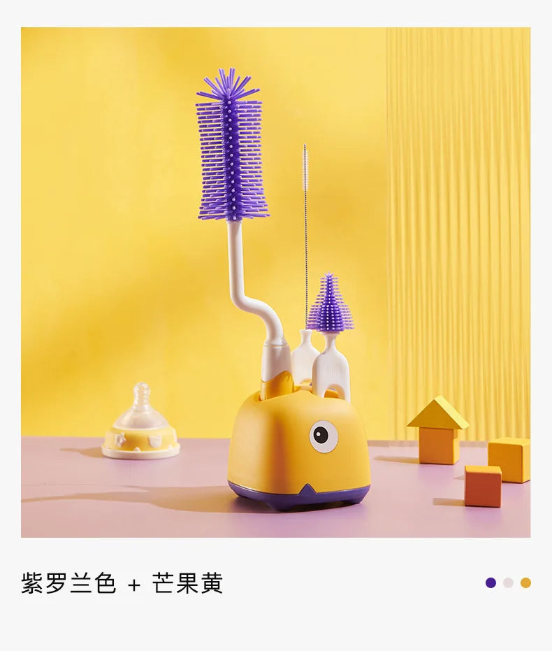 1/2/3pcs Silicone Brush for Bottles 360 Degree Rotation Baby Bottle Pacifier Cleaning Brush Nipple Dropper Brushes Set Baby Item