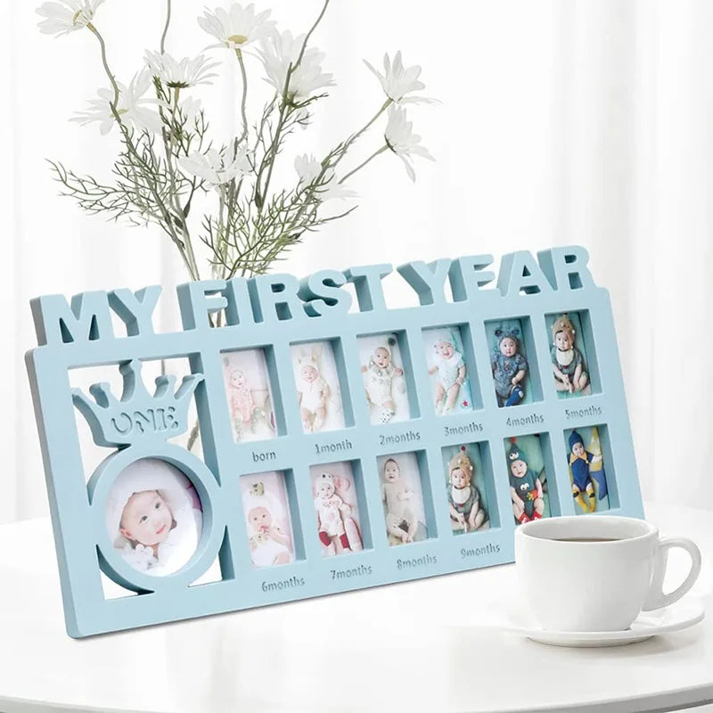 Souvenirs Photo Frame My First Year Baby Keepsake Frame 0-12 Months Pictures Photo Frame Souvenirs Kids Growing Memory Gift ﻿