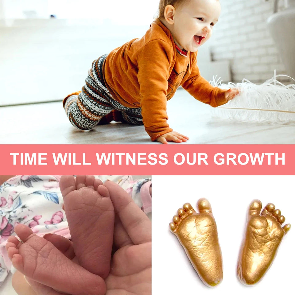 Baby souvenir hand and foot casting kit DIY plaster statue molding 3D hand print mold powder casting craft anniversary gift