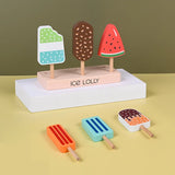 Wooden Ice Cream Counter Playset for Toddler Toys,  Montessori Pretend Play Food Toys Kitchen Accessories Early Learning AidsFV