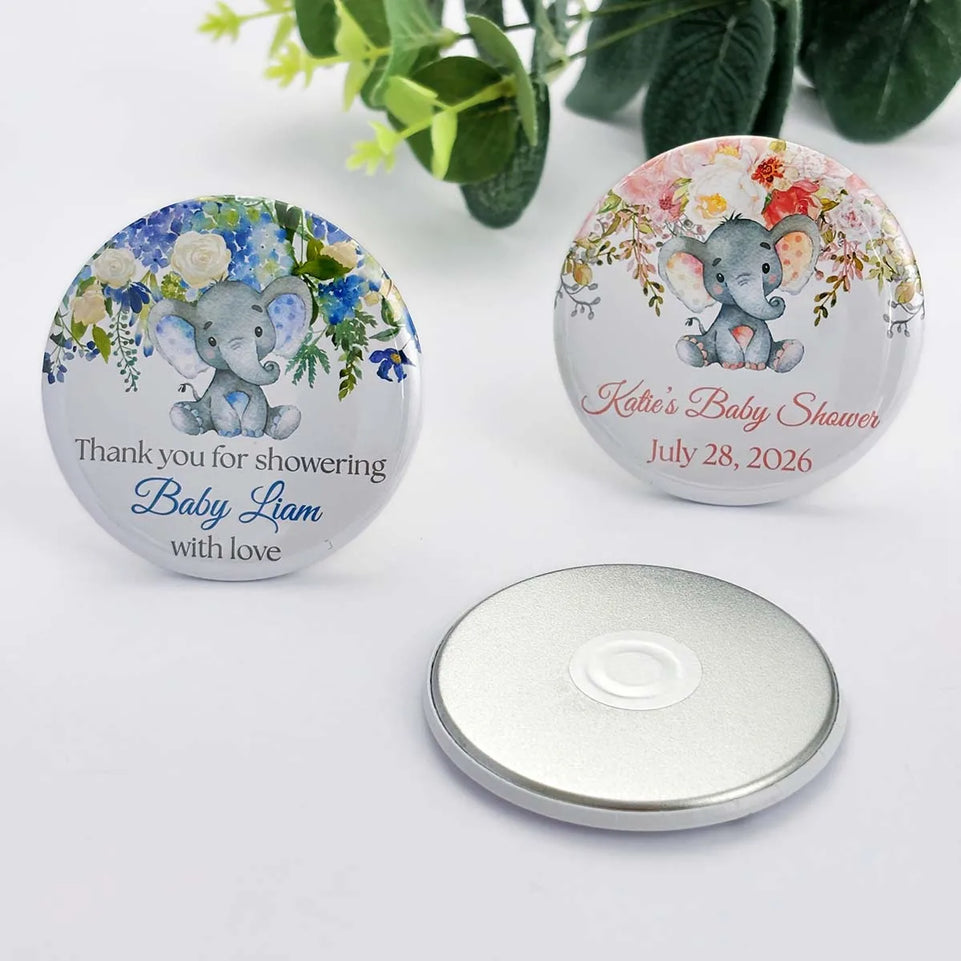 Baptism Souvenirs Baby Shower Party Favors Personalized Baby Elephant Fridge Magnets Girl Boy First Birthday Gifts for Guests