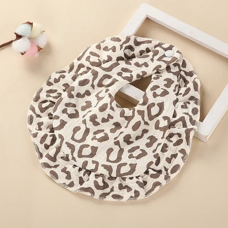 INS Hot Baby Bibs Kawaii Newborn Girls Cotton Muslin Saliva Towel Flowers Cherry Leopard Lace Babies Accessories Children Stuff