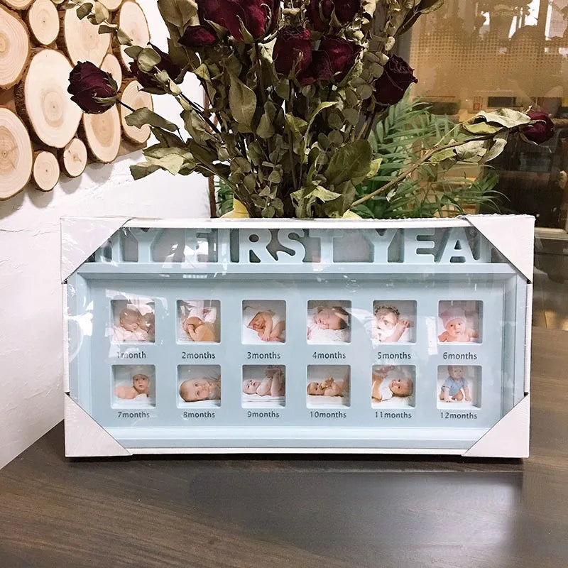 The First Year Baby Keepsake Frame 0-12 Months Pictures Photo Frame Souvenirs Kids Growing Memory Gift Children Gift