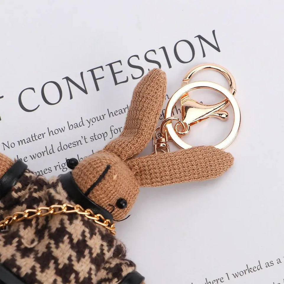 Boys Kids Animal Doll Pendant Cloth Bag Pendant Decoration Korean Style Key Ring Lady Rabbit Keychains Girls Car Accessories