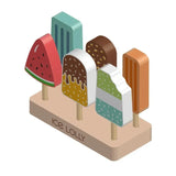 Wooden Ice Cream Counter Playset for Toddler Toys,  Montessori Pretend Play Food Toys Kitchen Accessories Early Learning AidsFV