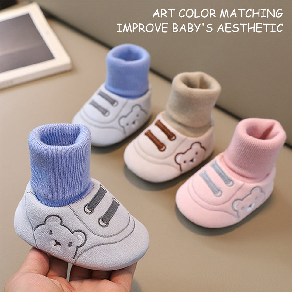 Baby Shoes Autumn and Winter and Socks Cotton for Warmth Non Slip Walking Shoes for Newborn Babies Baby 0-1 Years Old Shoes