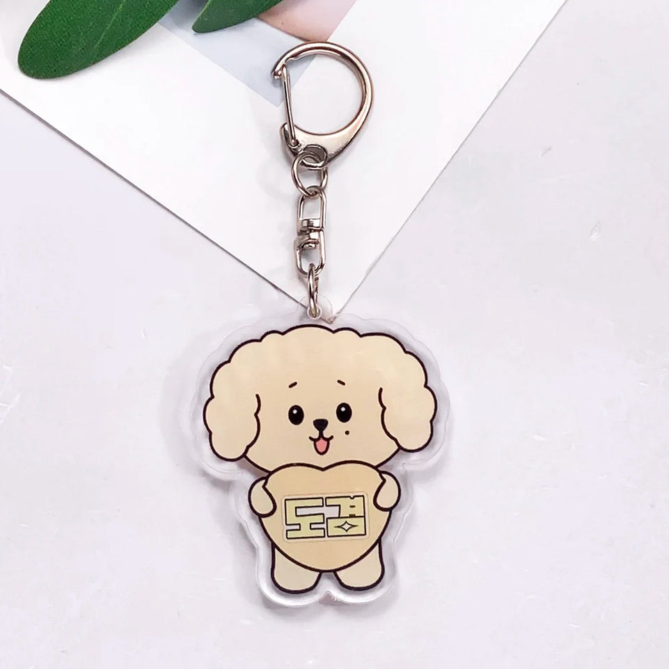Kpop Stray Kids Acrylic Car Keychain Accessories Creative Funny Kawaii Trendy Bag Charm Backpack Pendant Keyring Gifts For Fans