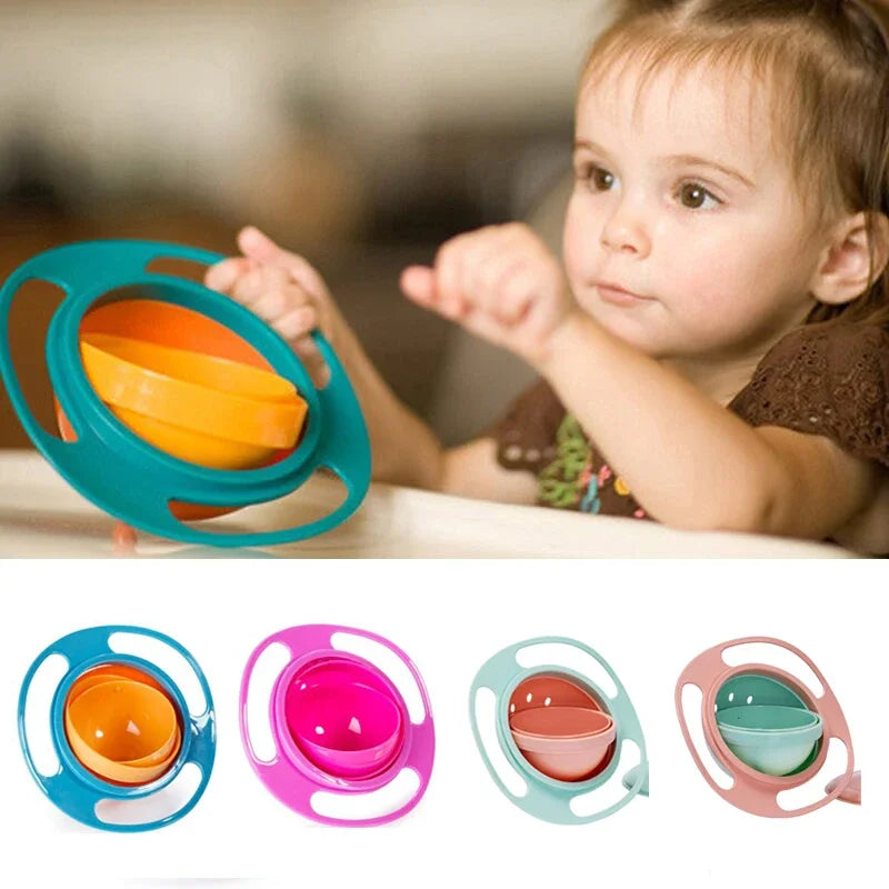 360 Degree Rotating Anti Overflow Feeding Tray Baby Training Rotating Balance Toy Children's Rotating Balance Bowl
