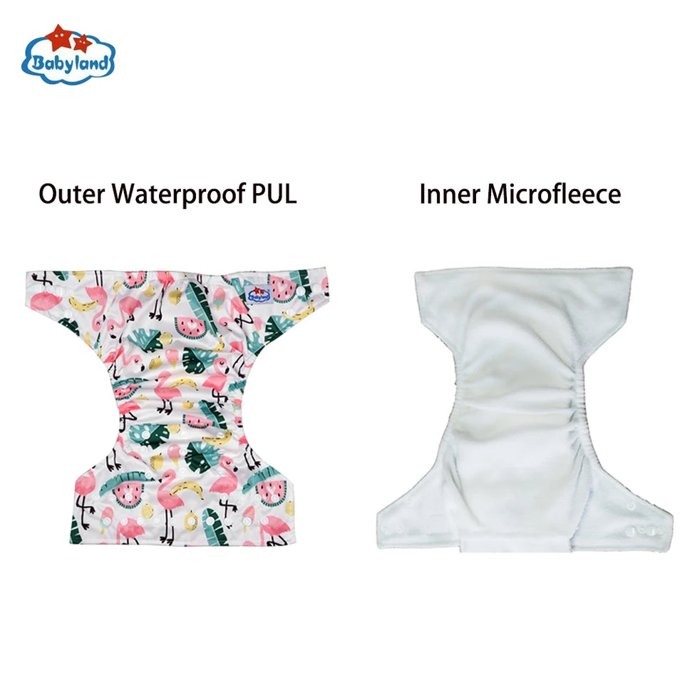[BABYLAND] 2022 Baby Cloth Diapers Ecological Adjustable Pocket Nappy Fit 3-15kg Baby Washable Reusable Diaper Covers Girls boys