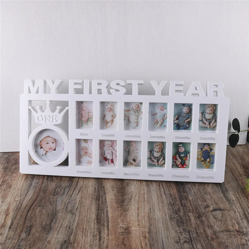 Souvenirs Photo Frame My First Year Baby Keepsake Frame 0-12 Months Pictures Photo Frame Souvenirs Kids Growing Memory Gift ﻿