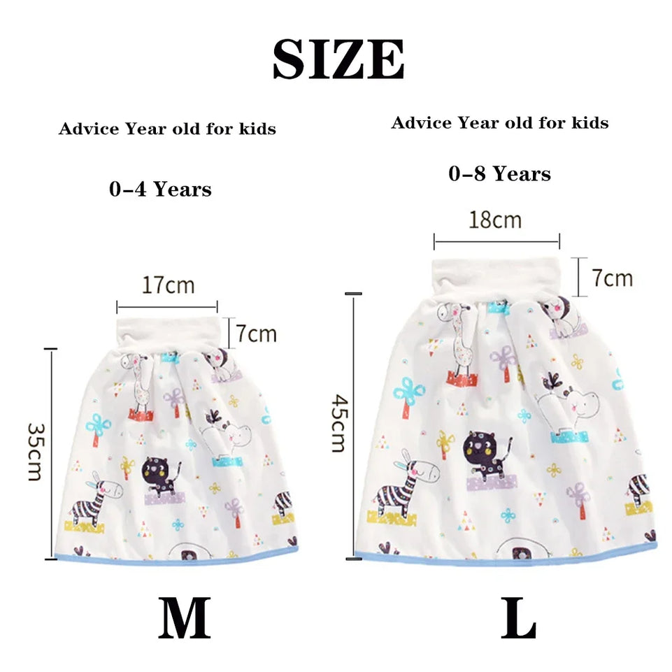 Baby Waterproof Clothes Diaper Skirt for Potty Training Baby Comfy Diaper Training Skirts for Boys and Girls Night Time Sleeping
