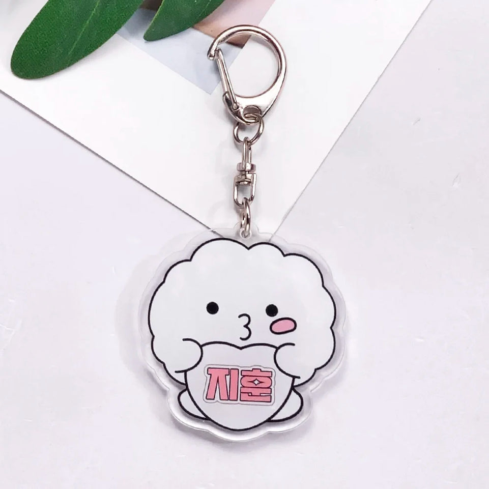 Kpop Stray Kids Acrylic Car Keychain Accessories Creative Funny Kawaii Trendy Bag Charm Backpack Pendant Keyring Gifts For Fans