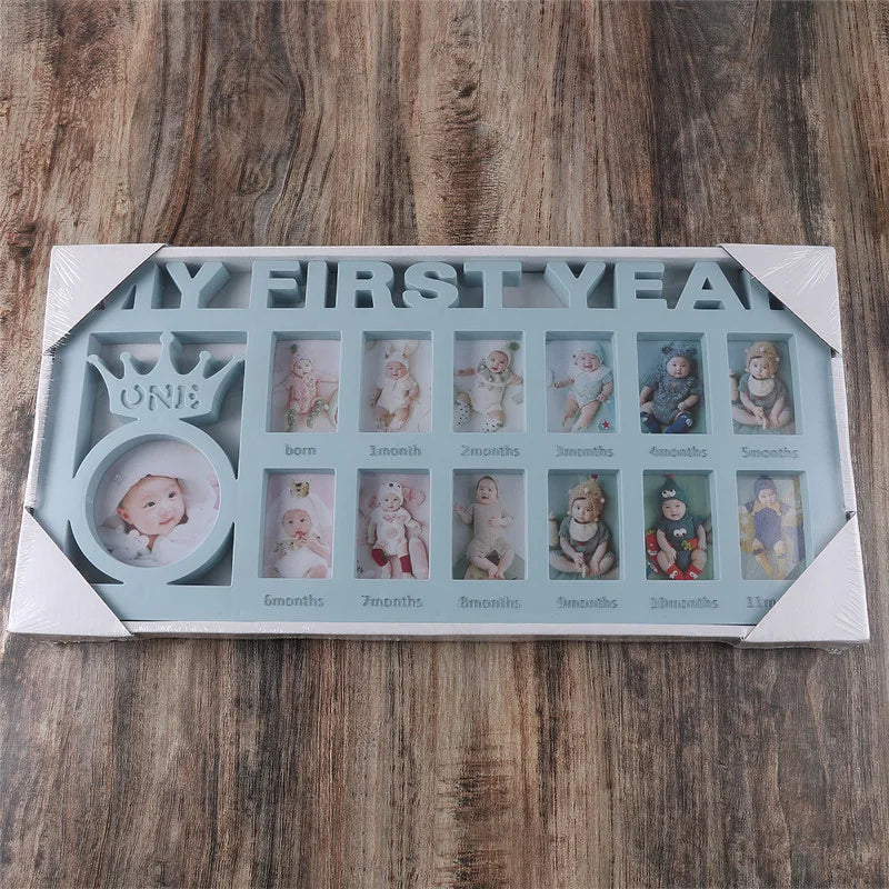 Souvenirs Photo Frame My First Year Baby Keepsake Frame 0-12 Months Pictures Photo Frame Souvenirs Kids Growing Memory Gift ﻿