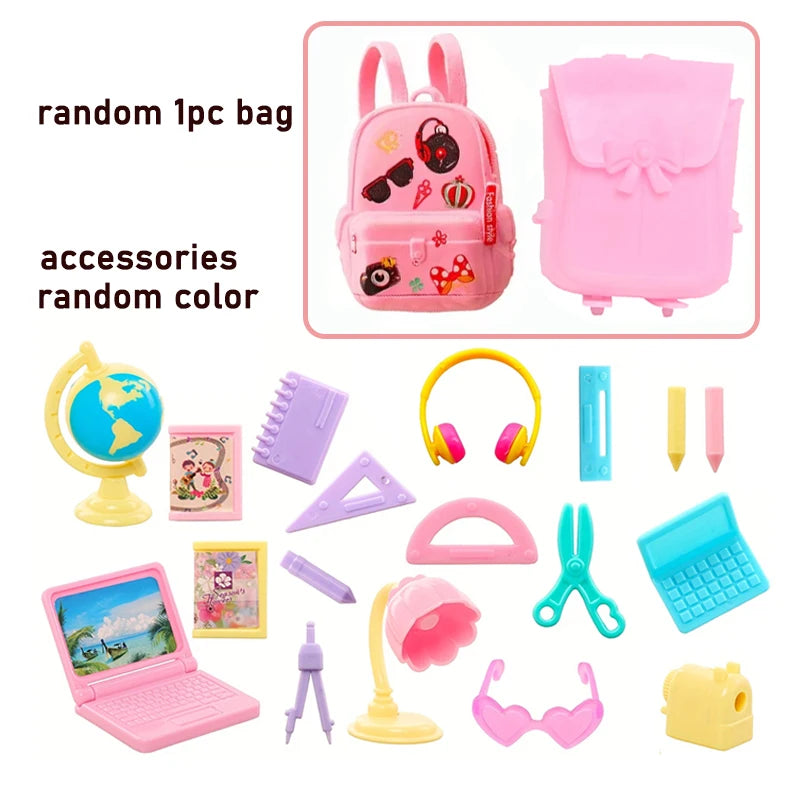 Kawaii Doll Accessories Food Clean Study Tool Mini Item Toys Cute Miniature for Dollhouses,Color random