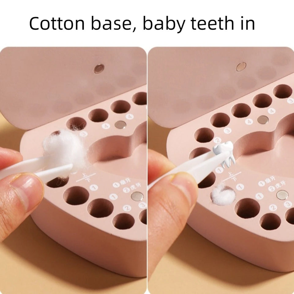 Souvenirs Cute Baby Tooth Box Cartoon Zodiac Breast Teeth Storage Case Wooden Collection Milk Teeth Organizer Newborn