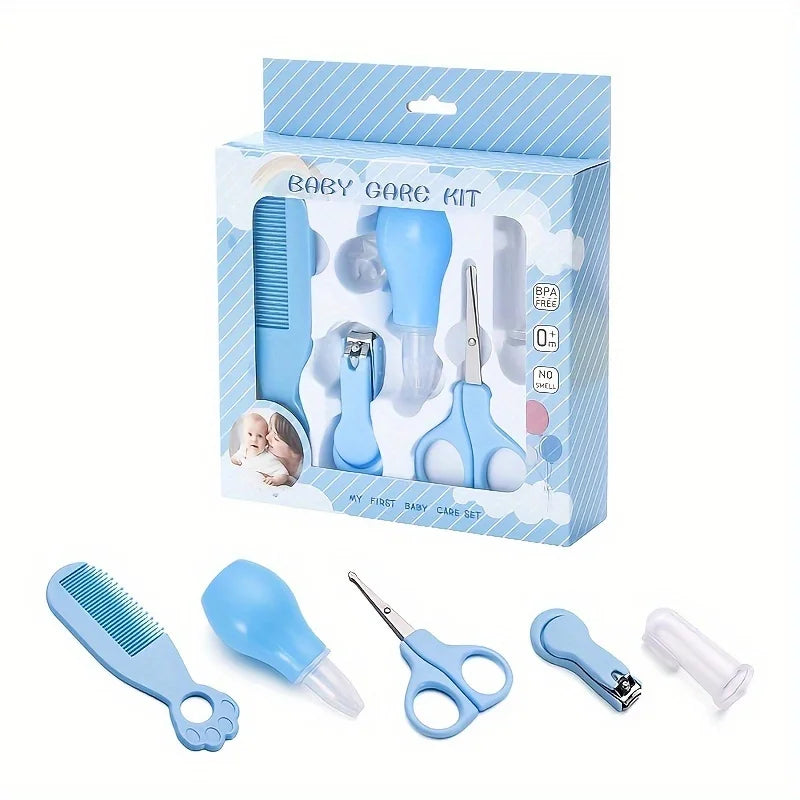 Baby Care Products Set, 0-3 Year Old Baby Care Comb, Scissors, Convenient Care 5-Piece Tool Kit