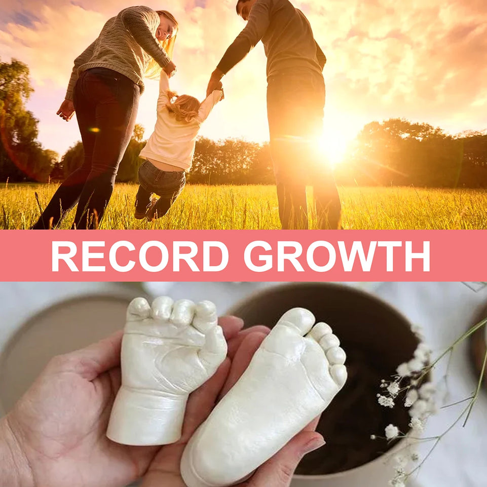 Baby souvenir hand and foot casting kit DIY plaster statue molding 3D hand print mold powder casting craft anniversary gift