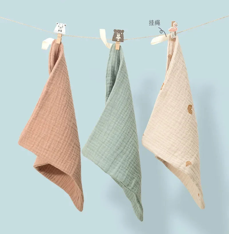 2/5P Baby Towel New Born Items Stuff Muslin Squares Infant Newborn Hand Bath Shower Face Towels Soft Cotton Gauze Baby Washcloth