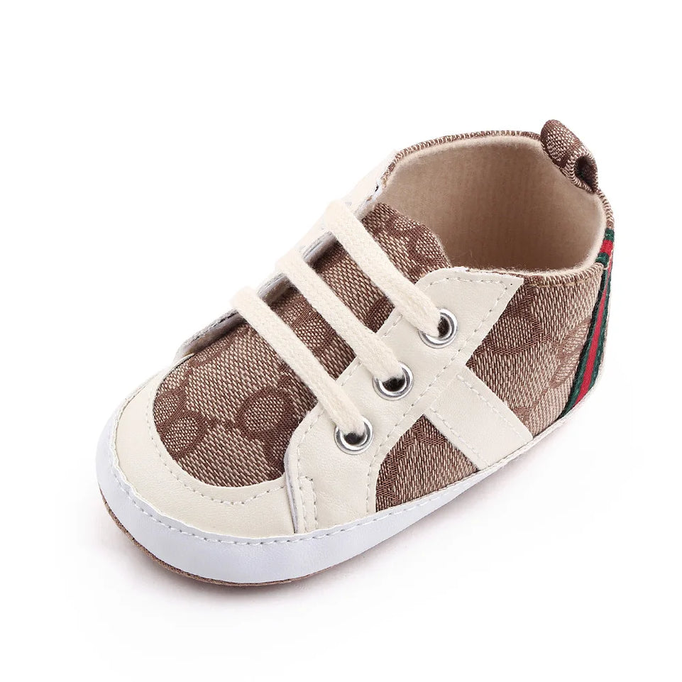 Newborn Baby Shoes Casual High Top Fashion Design Non-slip Sneakers  Boys Soft Sole Non-Slip Toddler Outdoor Shoes First Walkers