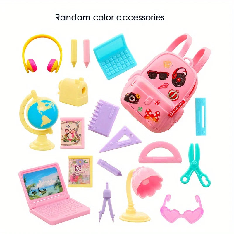 Kawaii Doll Accessories Food Clean Study Tool Mini Item Toys Cute Miniature for Dollhouses,Color random