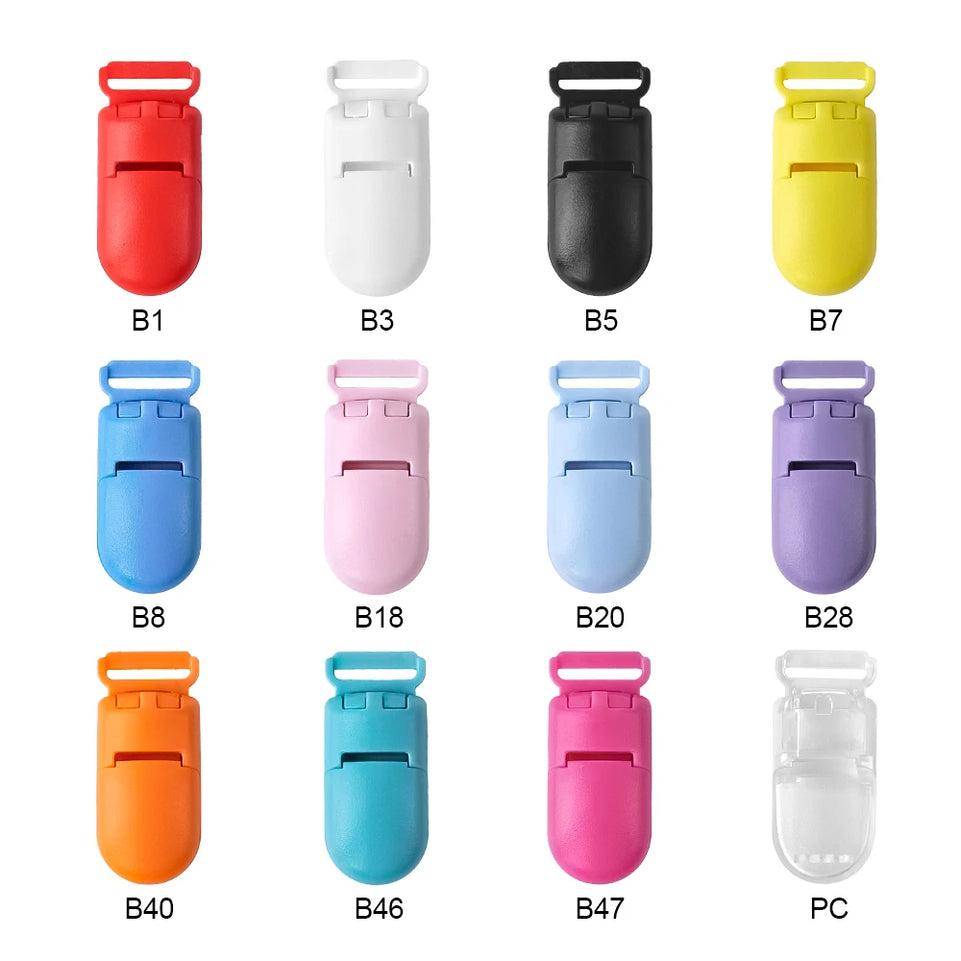 10pcs Baby Pacifier Clips Solid Plastic Pacifier Clips Soother Holder Infant Pacifier Nipples Holder Multi Color Clamp Toy