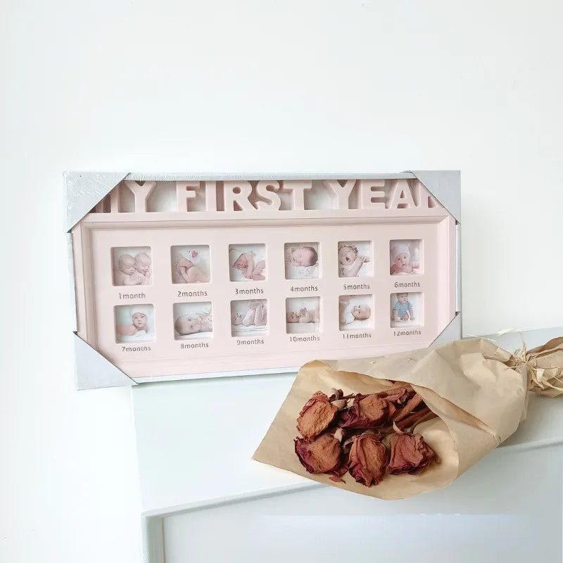 The First Year Baby Keepsake Frame 0-12 Months Pictures Photo Frame Souvenirs Kids Growing Memory Gift Children Gift