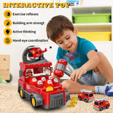 Hot Selling Kids Educational Toys Set Large Construction Vehicles Fire Trucks with Groundhog Game Consoles for Toddlers Gift