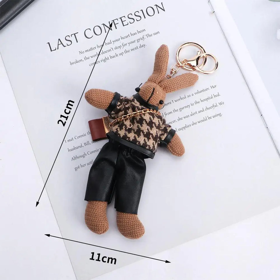Boys Kids Animal Doll Pendant Cloth Bag Pendant Decoration Korean Style Key Ring Lady Rabbit Keychains Girls Car Accessories