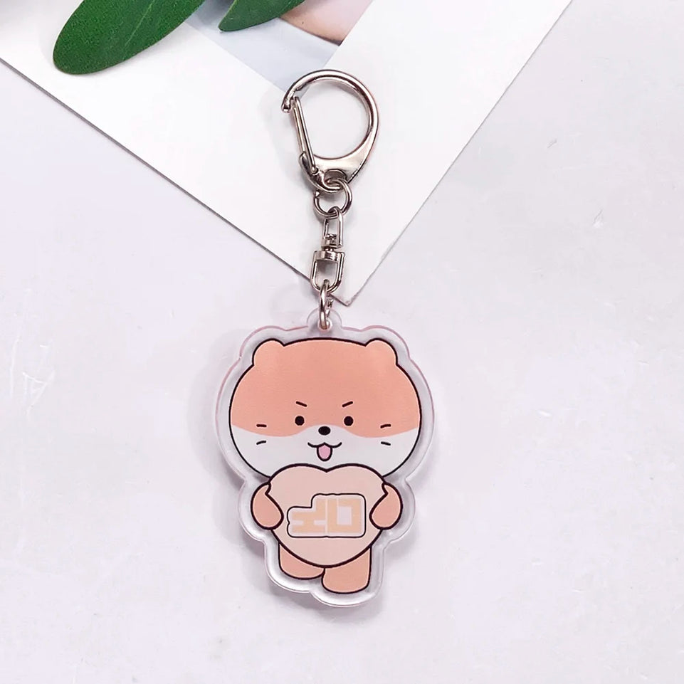 Kpop Stray Kids Acrylic Car Keychain Accessories Creative Funny Kawaii Trendy Bag Charm Backpack Pendant Keyring Gifts For Fans