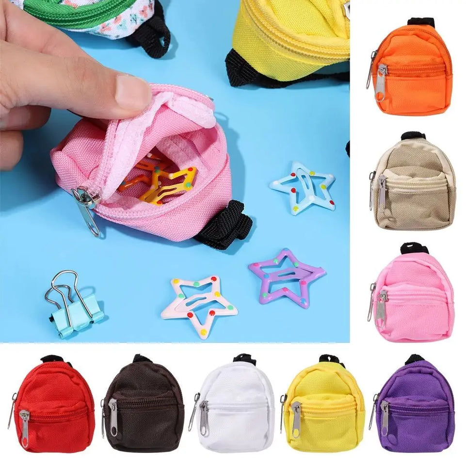 Gifts Dolls Accessories 1/6 BJD Rucksack With Zipper Kids Gifts BJD Doll Schoolbag Doll Backpack Doll Bag Miniature Doll Bag